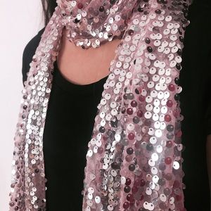 Light Pink Sequin Girly Dress-Up Party Scarf